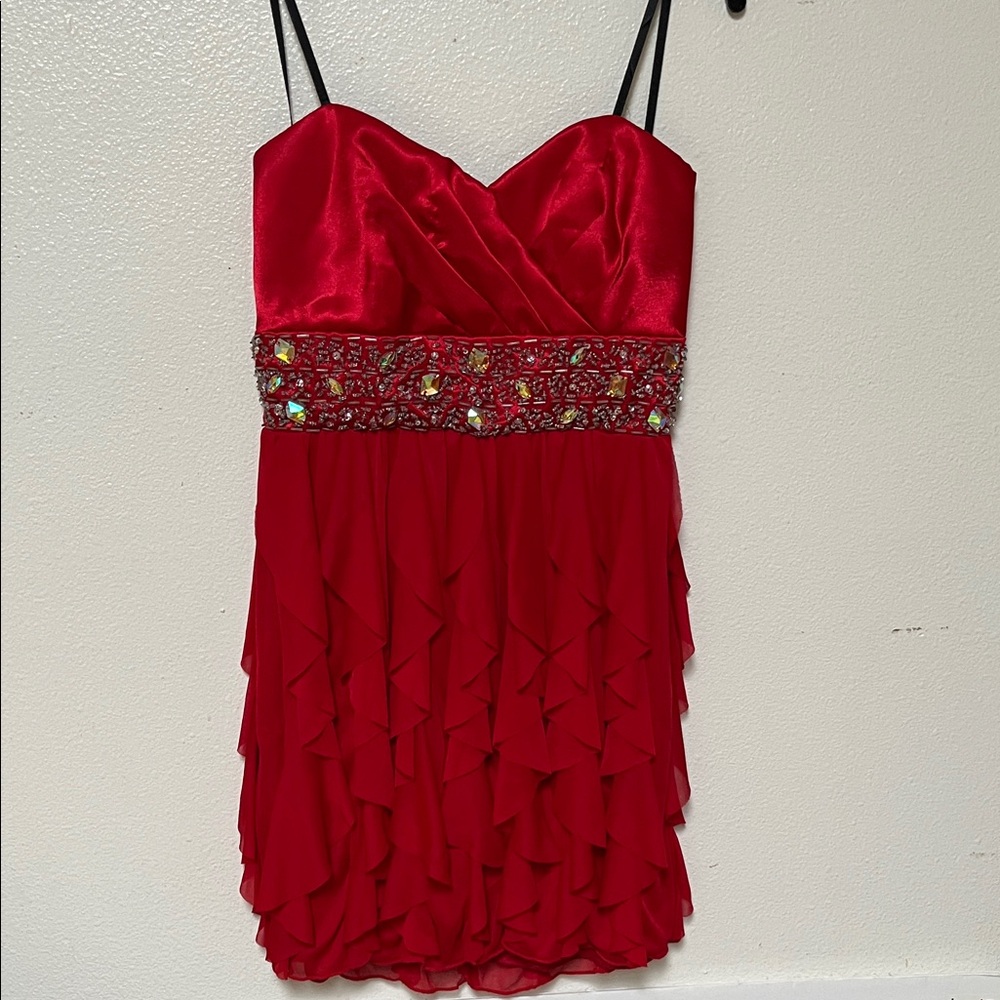 Roberta Bridal Scarlet Ruffle Mini Dress
